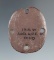 1 5/8” Uniquely styled 4 hole Mississippian Gorget, some engraving - Auglaize Co., Ohio. Ex. Wehrle.