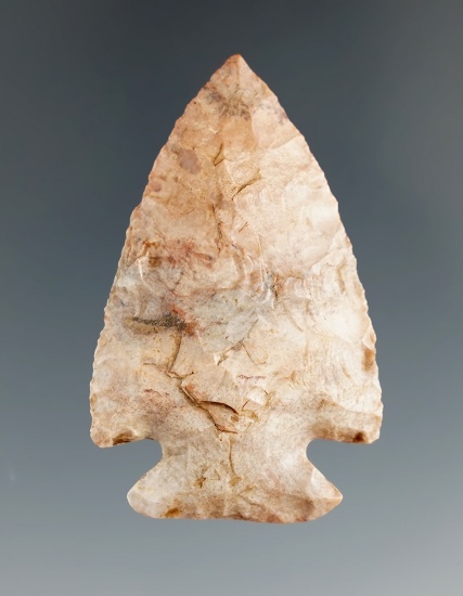 2" Archaic Dovetail found in Butler Co., Ohio - Flint Ridge Flint. Davis and Bennett COAs.