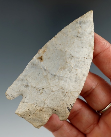 3 3/8" Burlington chert Stemmed Knife found in Newton Co., Missouri. Ex. Jovine collection.