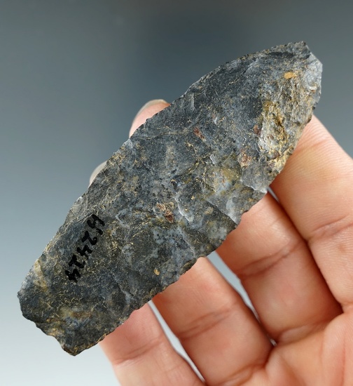 Heavily patinated 3 1/8" Coshocton Flint Paleo Lanceolate found in Darke Co., Ohio.