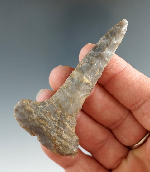 2 13/16" Thebes style Coshocton Flint Drill found in Jefferson Township, Richland Co., Ohio .