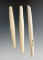3 bone Hair Tube Beads found near Priest Rapids, Yakima Co., Washington. Bennett COA.