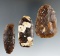 Set of three Knife River Flint Blades found in Brookings Co., South Dakota, largest is 2 5/16