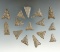 Group of 15 Mississippian triangle points found in Allegheny Co., New York. Largest is 1 3/16