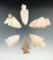 Six Missouri arrowheads, largest is 2 5/16