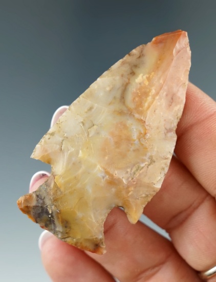 2 7/16" Flint Ridge Flint Hopewell made from beautifully colored material found in Knox Co., Ohio.