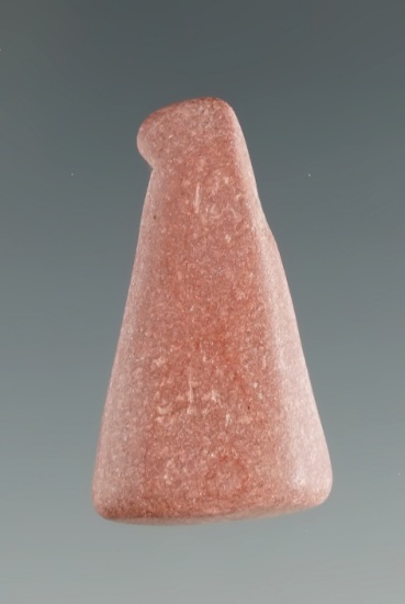 1 1/8" miniature Catlinite tie-on pendant found in Eastern South Dakota.