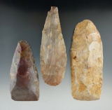 Set of three Neolithic Flint Celts found in the northern Sahara desert region of Africa.