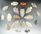Large group of approximately 19 mostly Ohio arrowhead, largest is 1 3/4