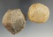 Pair of Flint and quartz Hammerstones found in Ohio. Largest is 2