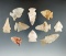 Set of 10 Indiana Arrowheads, largest is 2