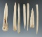 Group of seven bone awls found near the Missouri River in North Dakota. Largest is 3 13/16