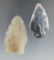 Pair of flaked points made from beautiful translucent material found in Eastern South Dakota.