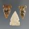 Set of three Sidenotch to arrowheads found in Platte Co., Wyoming.