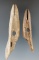 Pair of large Inuit harpoon toggles, one is engraved. Largest is 4 3/8