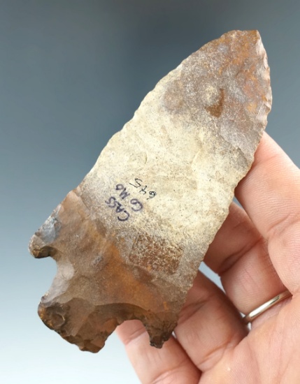 3 3/4" Smith Knife found in Cass Co., Missouri made from attractive multi-colored Flint.