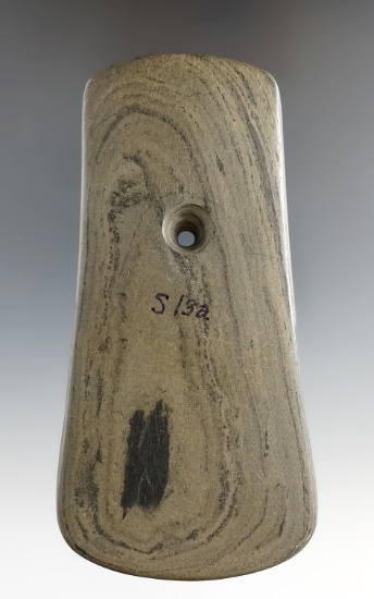 4 1/2" Adena Keyhole Pendant found near Ada, Liberty Township, Hardin Co., Ohio.