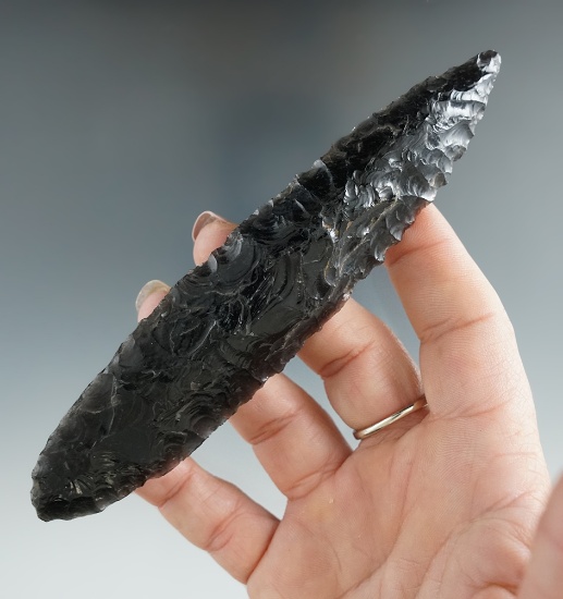 Large 5 7/16" Cascade Knife made from beautifully patinated obsidian found in Lake Co., OR