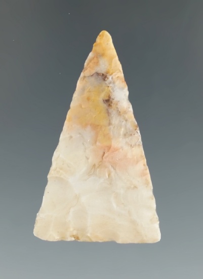 Beautiful color on this 1 1/2" Flint Ridge Flint Madison triangle point found in Ohio.