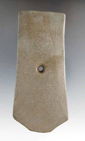 4 1/2" banded slate Pentagonal Pendant found in Stark Co., Ohio.