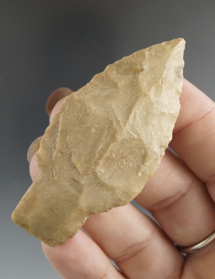 2 9/16" Carter Cave Flint Stemmed Paleo Lanceolate found in Pickaway Co., Ohio.