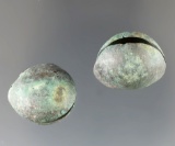 Pair of copper Chimu bells with clappers found in Peru in very nice condition.