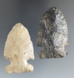 Pair of Sidenotch Points made from Delaware and Coshocton Flint, found in Wayne Co., Ohio.