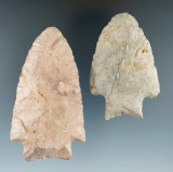 Pair of Flint knives found in Ohio, largest is 3 1/2