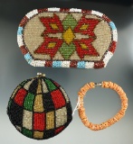 Set of three contemporary items including a Spondylus shell bracelet from Peru