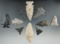 Group of 10 assorted Ohio arrowheads, largest is 2 1/2