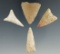 Set of four midwestern triangle points, largest is 1 7/16
