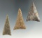 Set of three very nicely made Mississippian triangle points found in Ohio, largest is 1 3/4