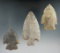 Set of three Midwestern quartz Knives, largest is 3 7/16