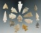 Group of 15 assorted Midwestern bird points, largest is 1 3/8