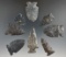 Group of Eight assorted Coshocton Flint arrowheads, largest is 2 1/4