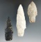 Three early Adena Points from Northern Ohio. Largest is 3 1/2