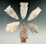 Nice assortment of arrowheads found in Missouri, largest is 2 3/8