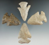 Nice group of four Archaic Thebes bevels found in the Midwest, largest is 2 1/4