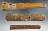 Three sections of Inuit bone armor found in Alaska, largest is 7 3/8