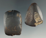 Pair of miniature hematite Celts found in Ohio, largest is 1 13/16