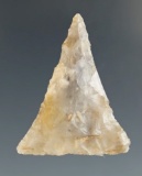 Mississippian triangle point made from attractive semi translucent material in very nice condition.