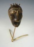 Very old African gold weight made from brass with stand. Weight measures 2 3/4