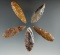 Five Cascade Leaf Blades made from Agate. Longest is 2 1/4