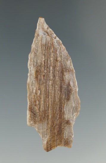 1 13/16" Stemmed Point made from gray petrified wood. Found near the Columbia River,  OR.