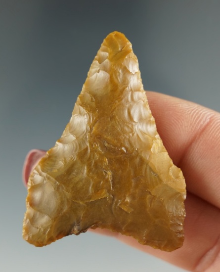 1 3/4" Mule Ear Knife made from yellow and brown Agate. Found near the Columbia River, OR.