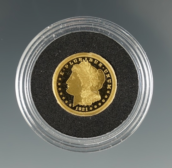100th Anniversary 1/100th oz. Gold Round (copy of Morgan and Pierce Dollar Design)