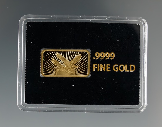 8x15 M. Meter Gold Bar .9999 fine (25 Grains)