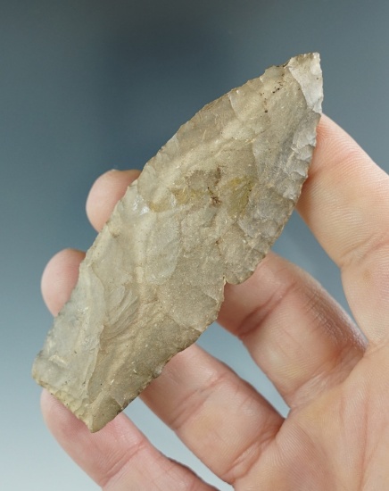 Three 1/4" Paleo stemmed Lanceolate found in Ohio.