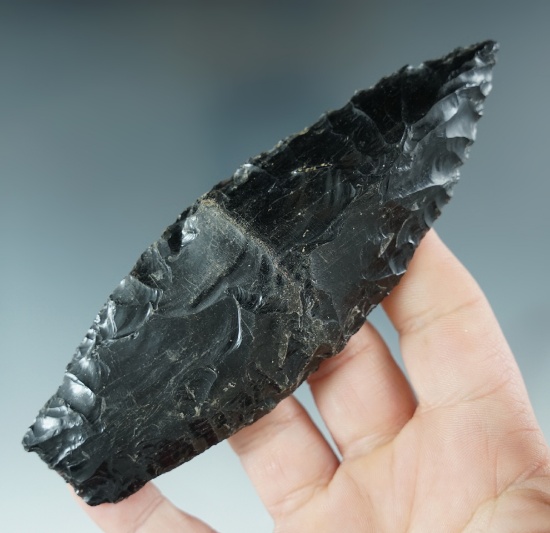 5" pre-Columbian Colima knife made from obsidian found in Mexico.