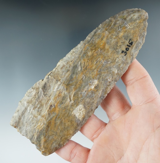 Large and nice 5 1/4" Paleo Knife made from beautiful, well patinated material. Found in Ohio.